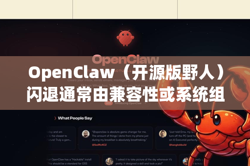 OpenClaw(开源版野人)闪退通常由兼容性或系统组件问题导致。以下是常见的解决方法-第1张图片-OpenClaw下载中文-AI中文智能体 OpenClaw(开源版野人)闪退通常由兼容性或系统组件问题导致。以下是常见的解决方法-第1张图片-OpenClaw下载中文-AI中文智能体