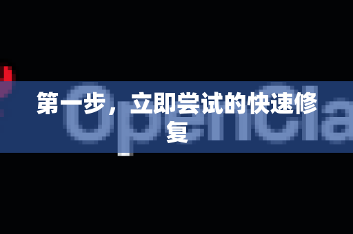 第一步，立即尝试的快速修复